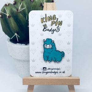 BLUE ALPACA Enamel Pin Badge