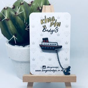 BOAT & ANCHOR Enamel Pin Badge