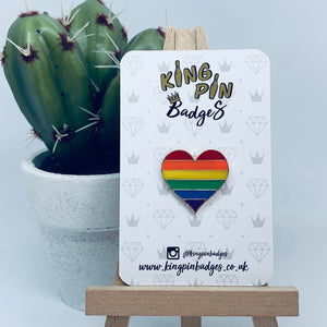 RAINBOW HEART Enamel Pin Badge