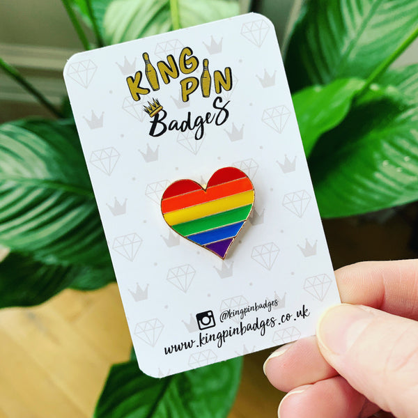 RAINBOW HEART Enamel Pin Badge