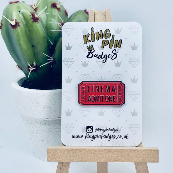 CINEMA TICKET Enamel Pin Badge