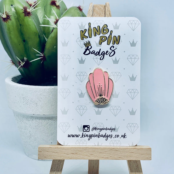 PINK SHELL Enamel Pin Badge