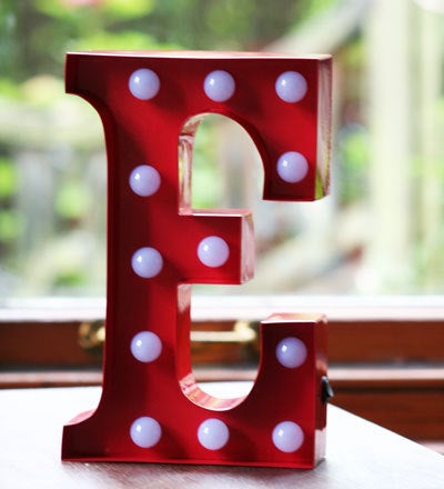 Metal E LED Letter Light