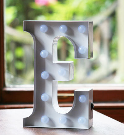 Metal E LED Letter Light