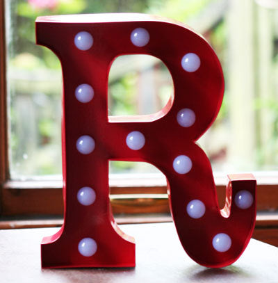 Metal R LED Letter Light