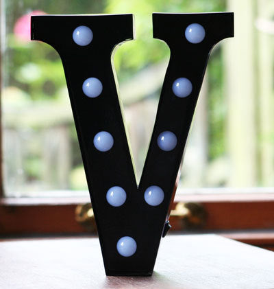 Metal V LED Letter Light