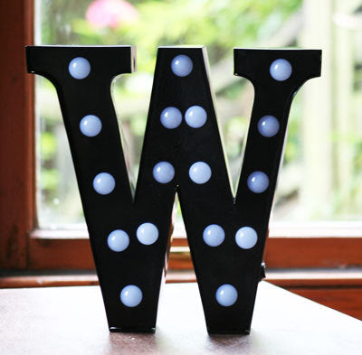 Metal W LED Letter Light