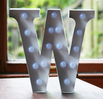 Metal W LED Letter Light