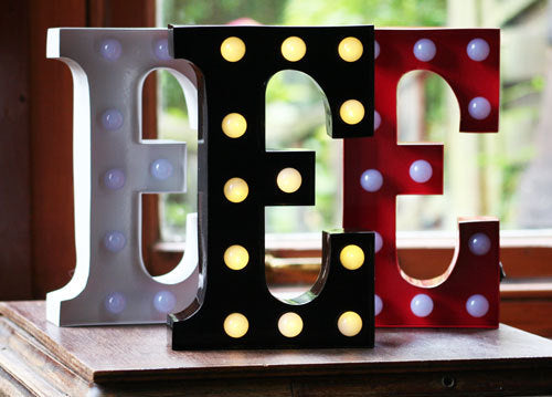 Metal E LED Letter Light